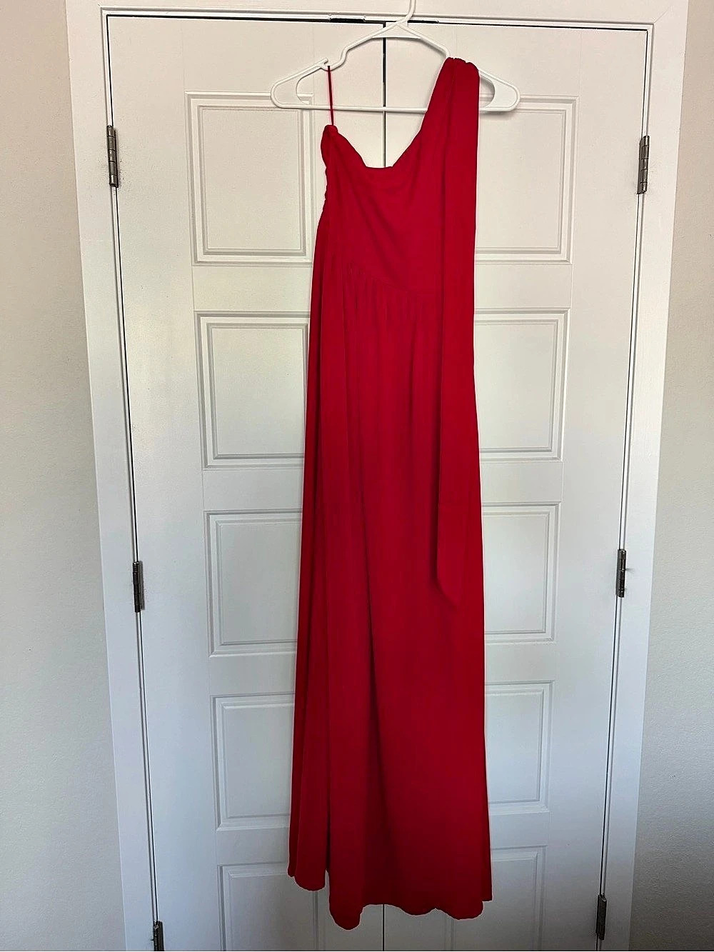 Bold and Ambitious Red One-Shoulder Dress
